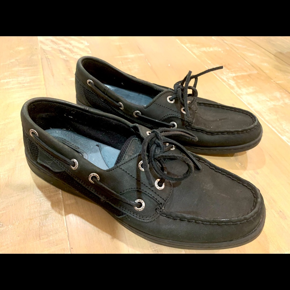 🌿SPERRY Top Sider Boat Shoes🍃size8.5M black